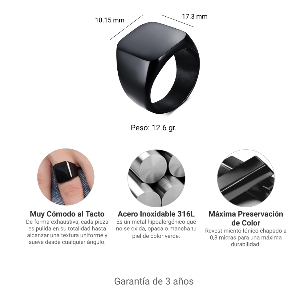 Anillo Macizo - Acero Inox.