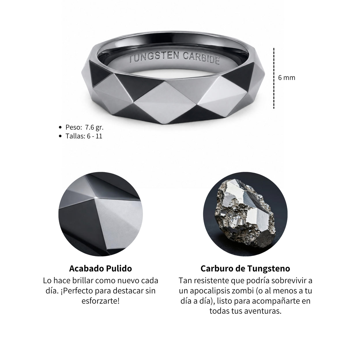 Anillo Cyber - Tungsteno