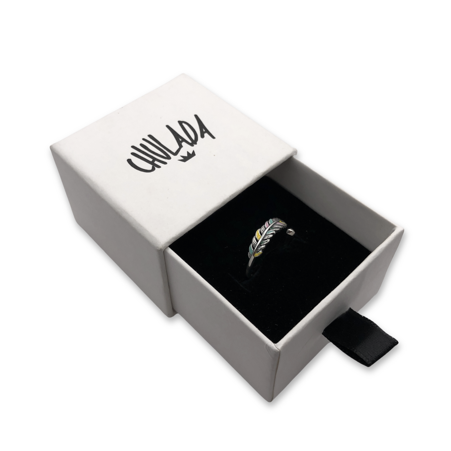 Anillo Pluma Pastel - Plata .925