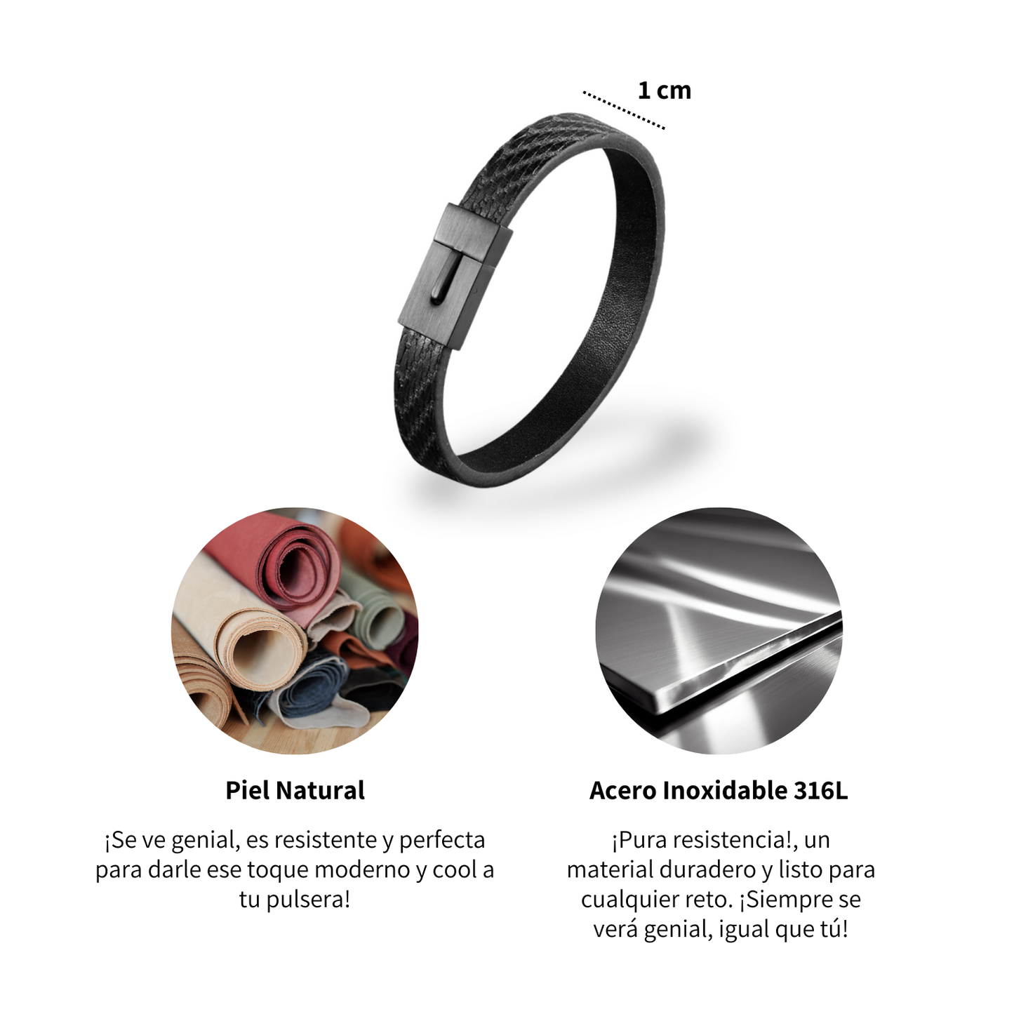 Pulsera Pin - Piel Natural