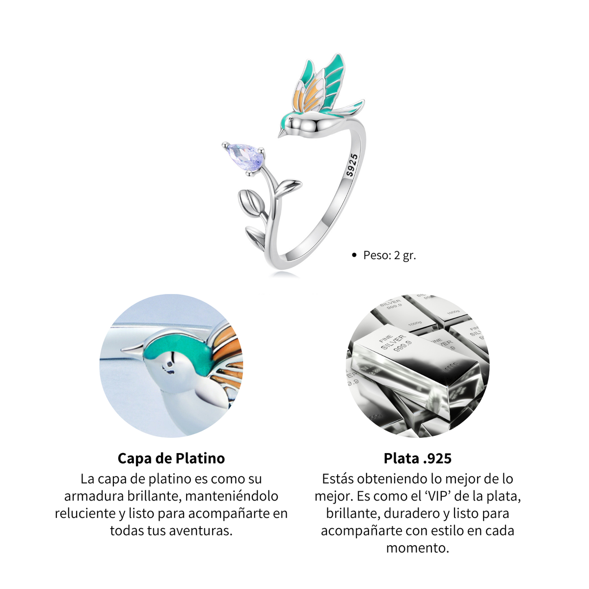 Anillo Pájaro - Plata .925