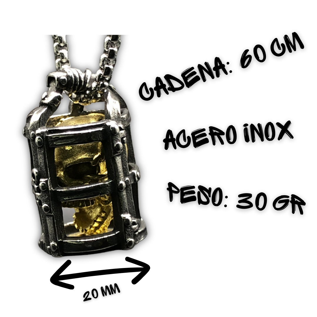 Collar Cráneo Enjaulado - Acero Inox.