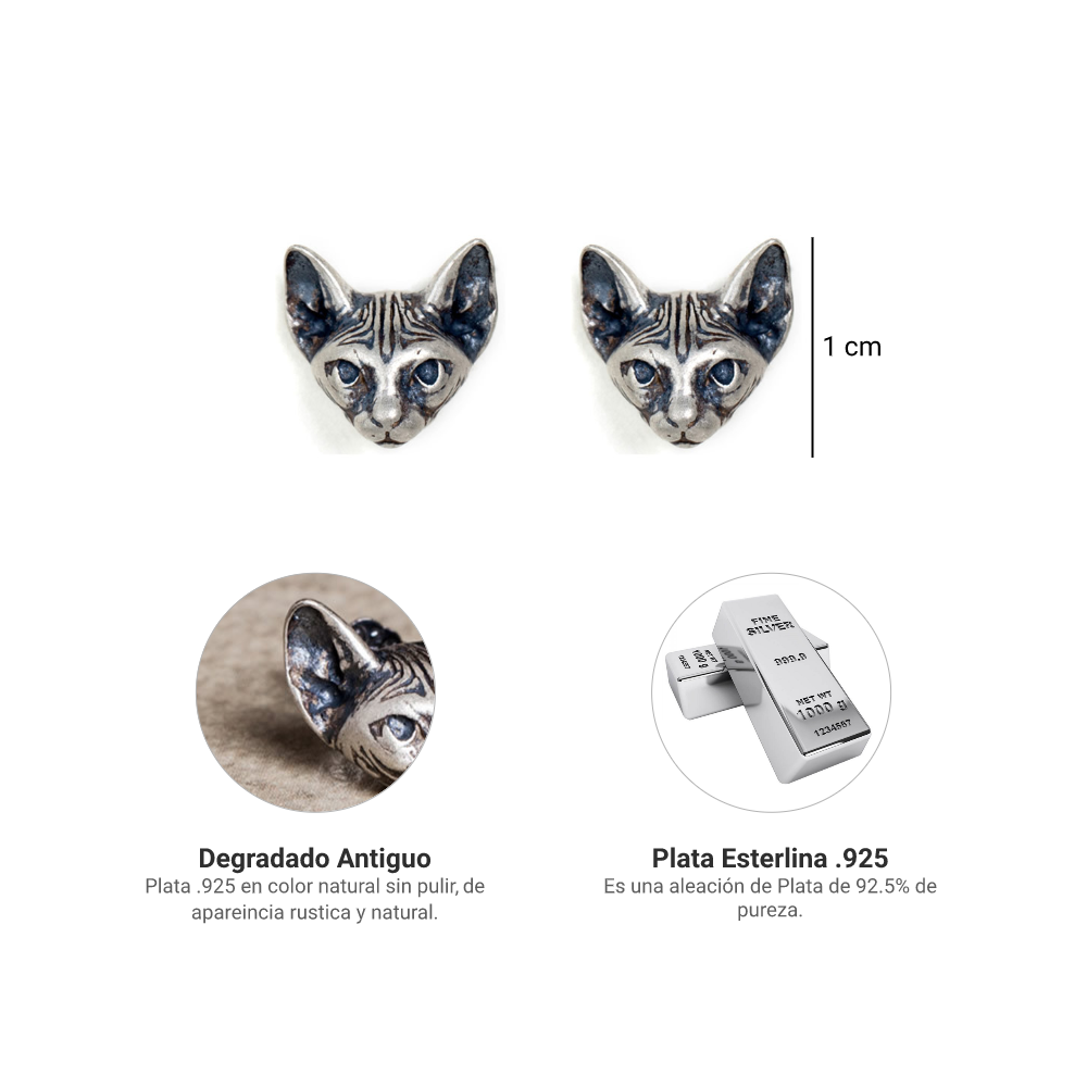 Aretes Sphynx - Plata .925