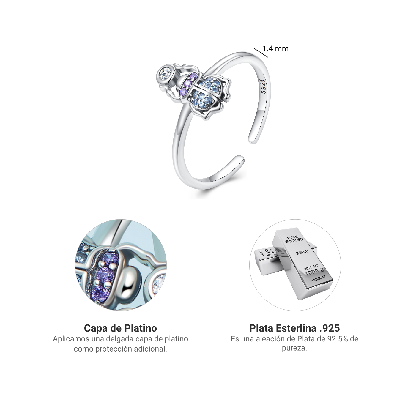 Anillo Escarabajo - Plata .925