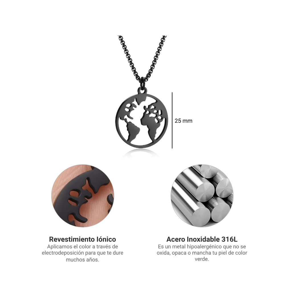 Collar Mr. Worlwide - Acero Inox.
