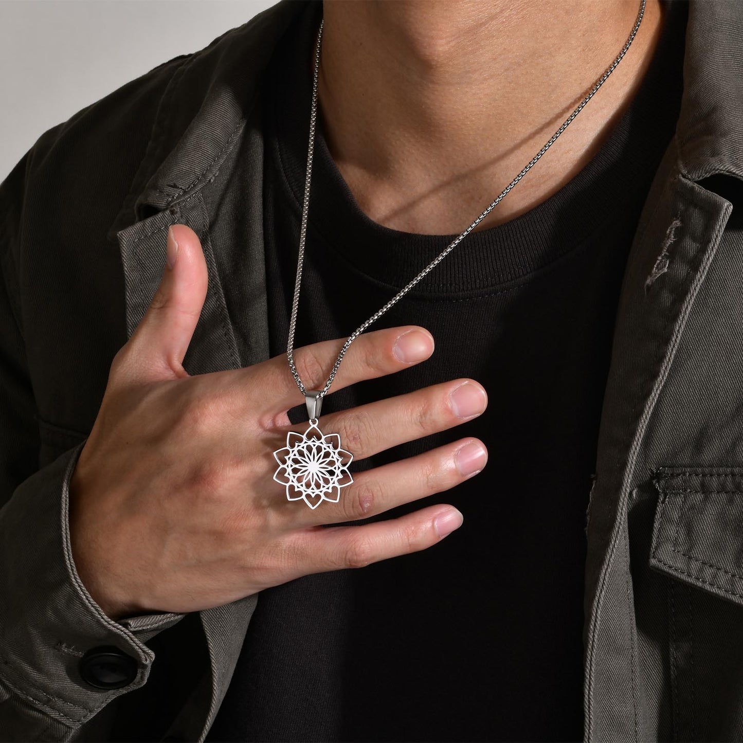 Collar Mandala - Acero Inox.