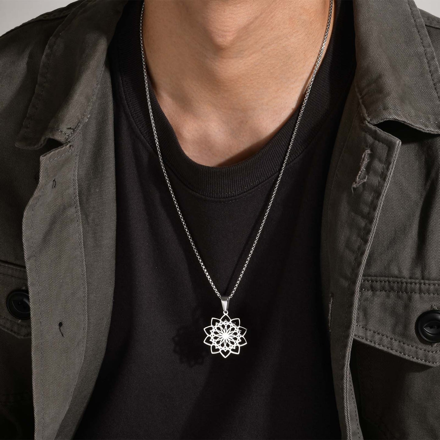 Collar Mandala - Acero Inox.