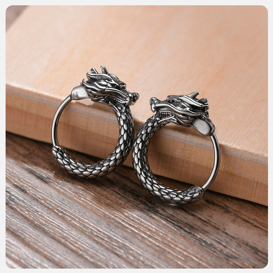 Aretes Dragón - Acero Inox.