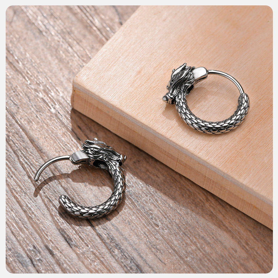 Aretes Dragón - Acero Inox.
