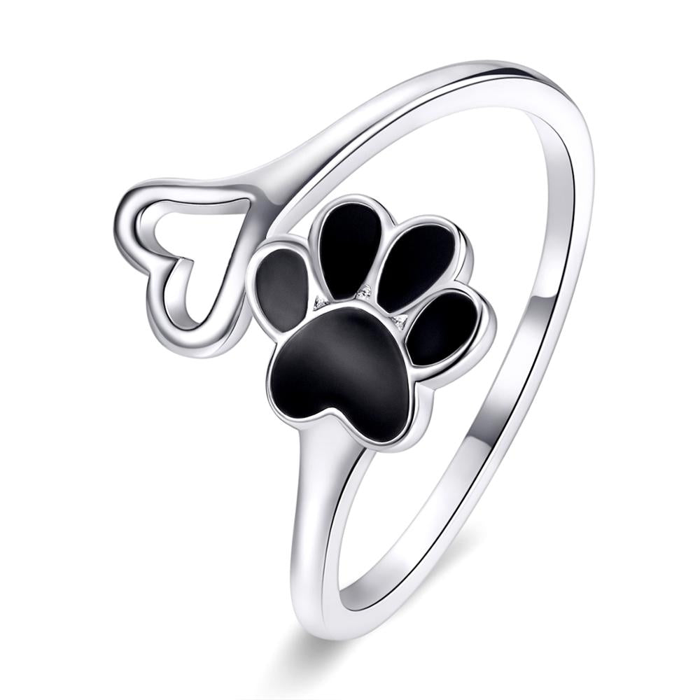 Anillo Huellita Corazón - Plata .925