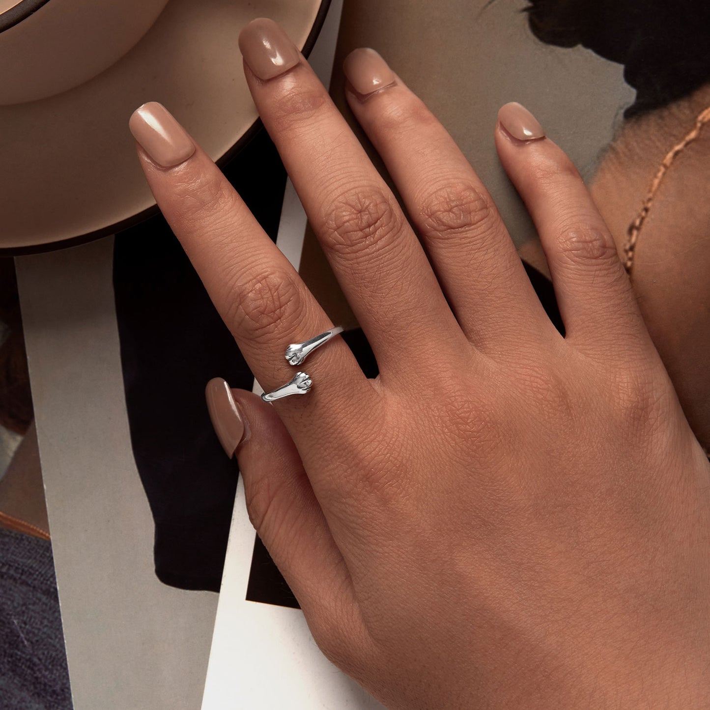 Anillo Abrazo Gato - Plata .925