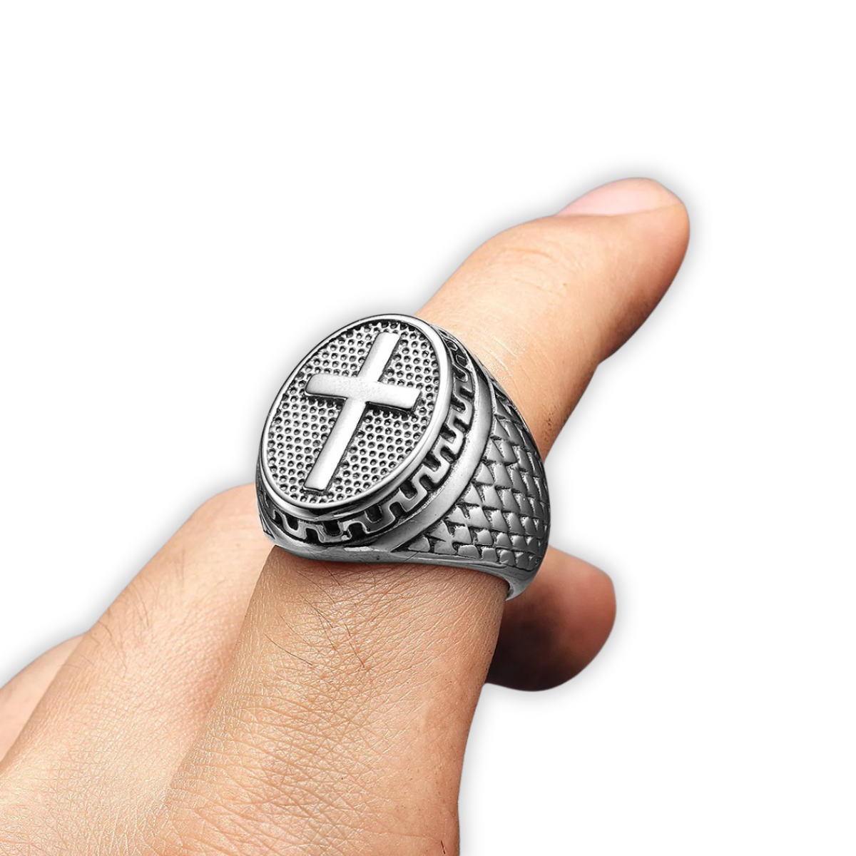 Anillo Cross Grid - Acero Inox.