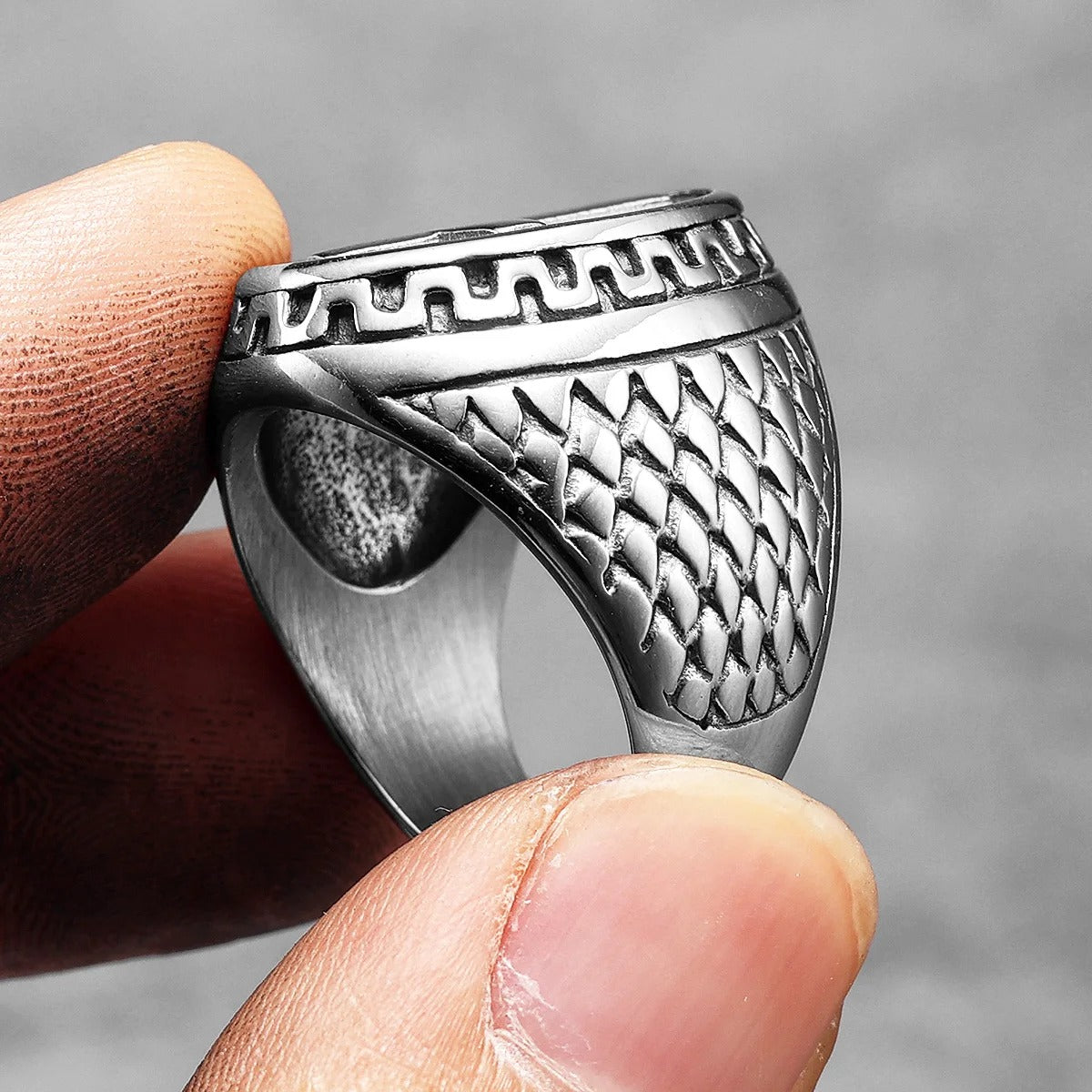 Anillo Cross Grid - Acero Inox.