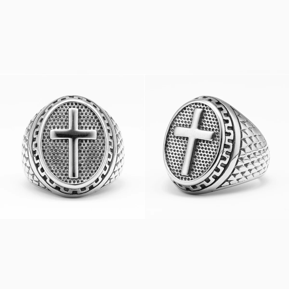 Anillo Cross Grid - Acero Inox.