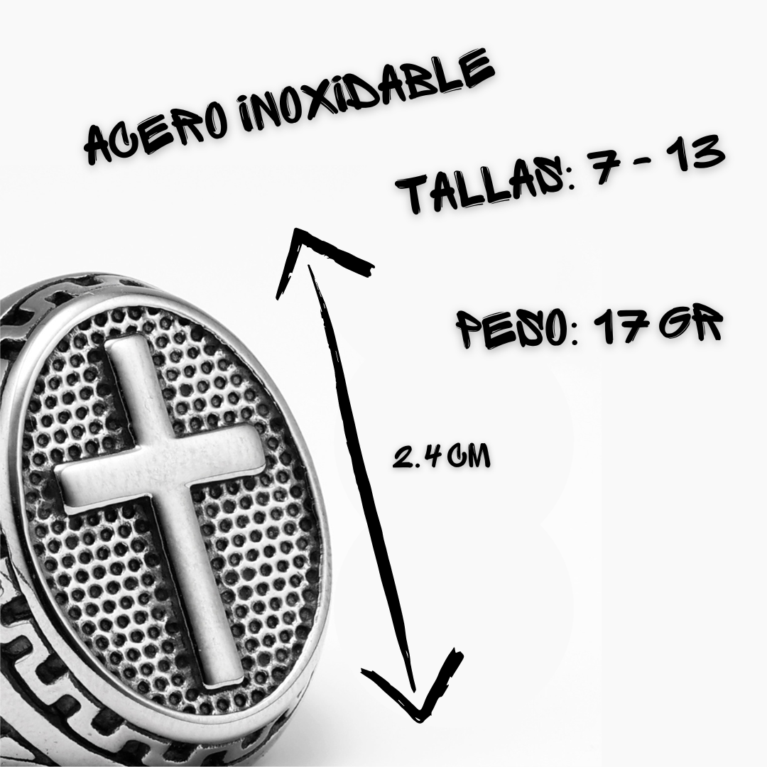 Anillo Cross Grid - Acero Inox.