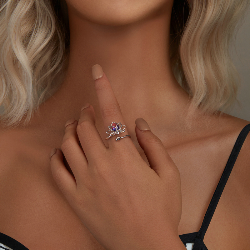 Anillo Flor de Loto - Plata .925