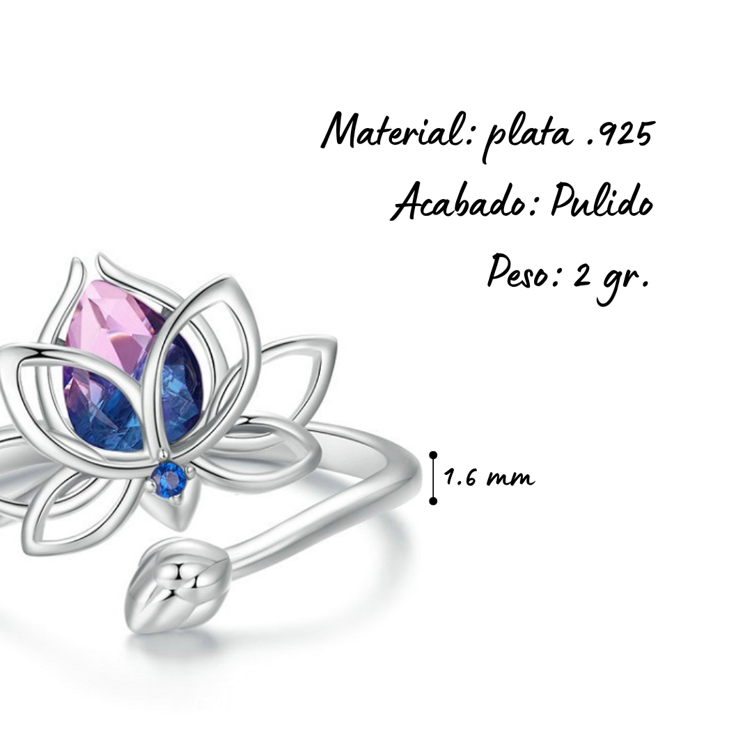 Anillo Flor de Loto - Plata .925