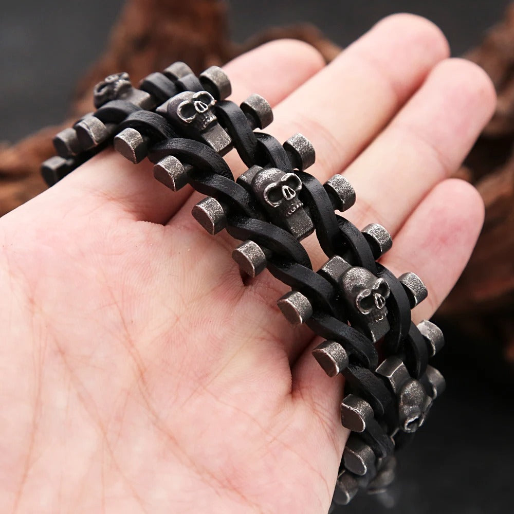 Brazalete Black Skull - Acero Inox.