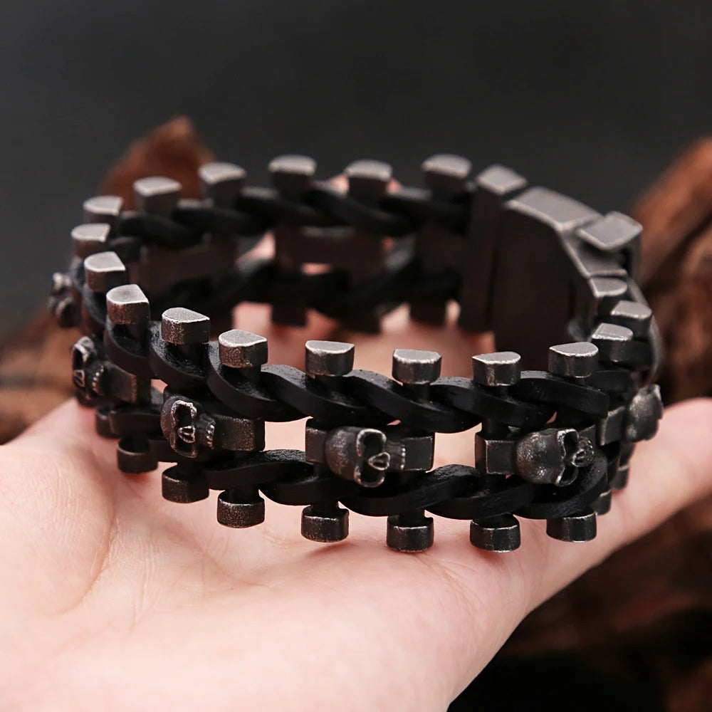 Brazalete Black Skull - Acero Inox.