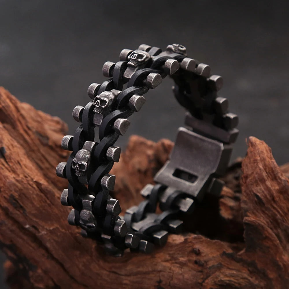 Brazalete Black Skull - Acero Inox.