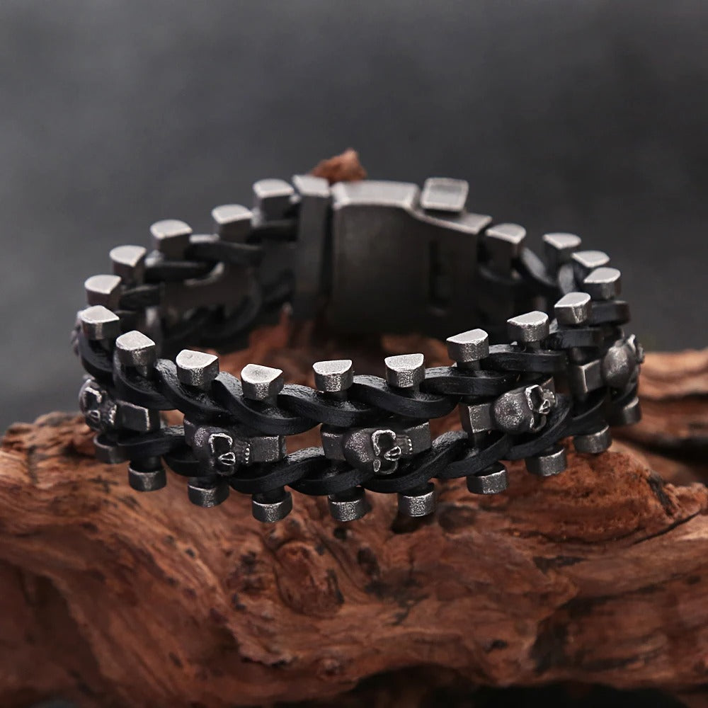 Brazalete Black Skull - Acero Inox.