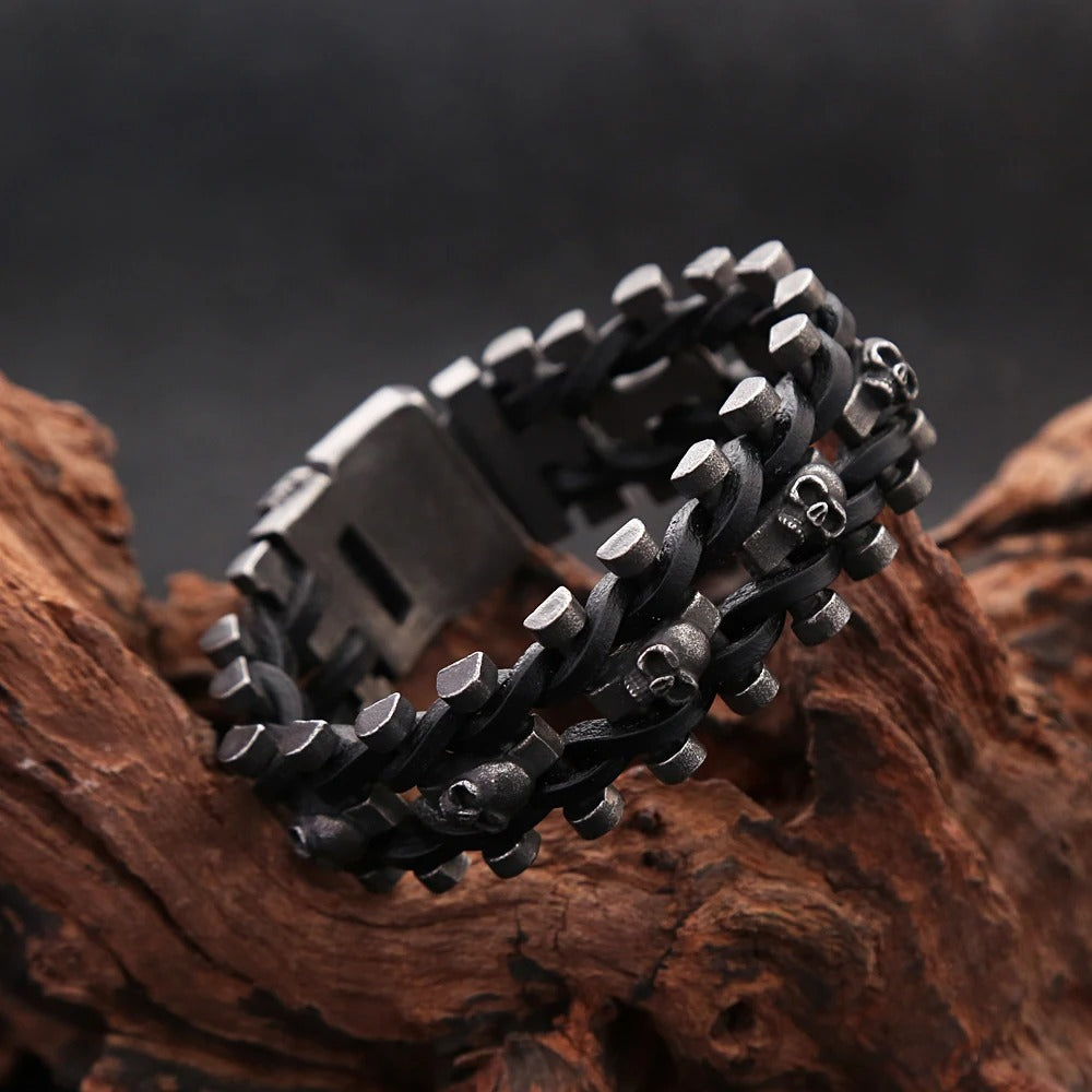 Brazalete Black Skull - Acero Inox.