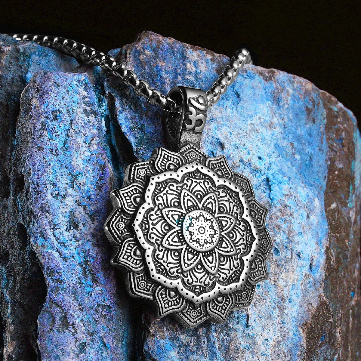 Collar Flor Mandala - Acero Inox.