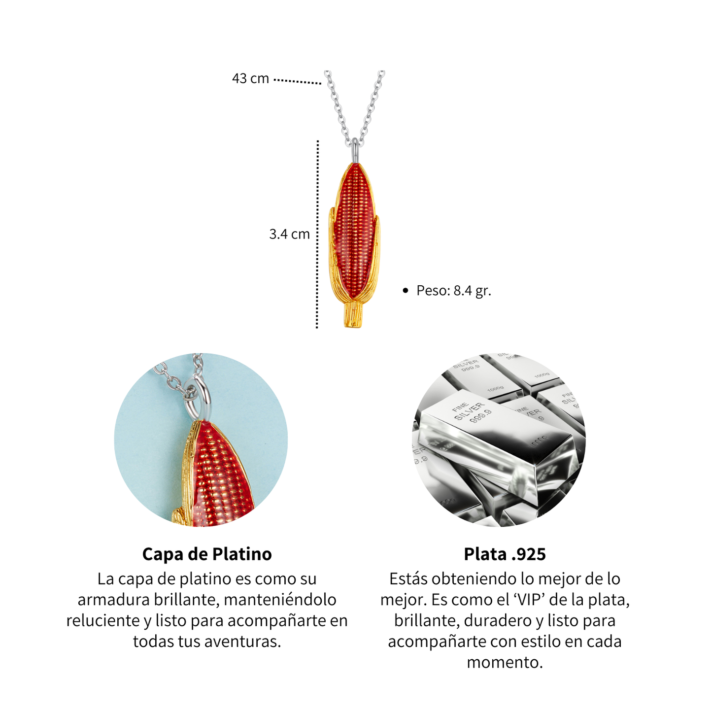 Collar Mazorca Roja - Plata .925