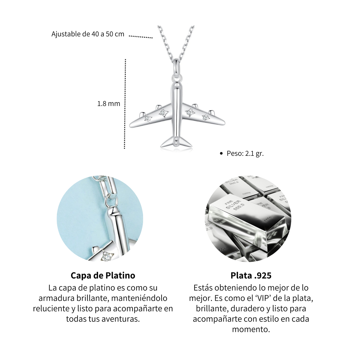 Collar Avión - Plata .925