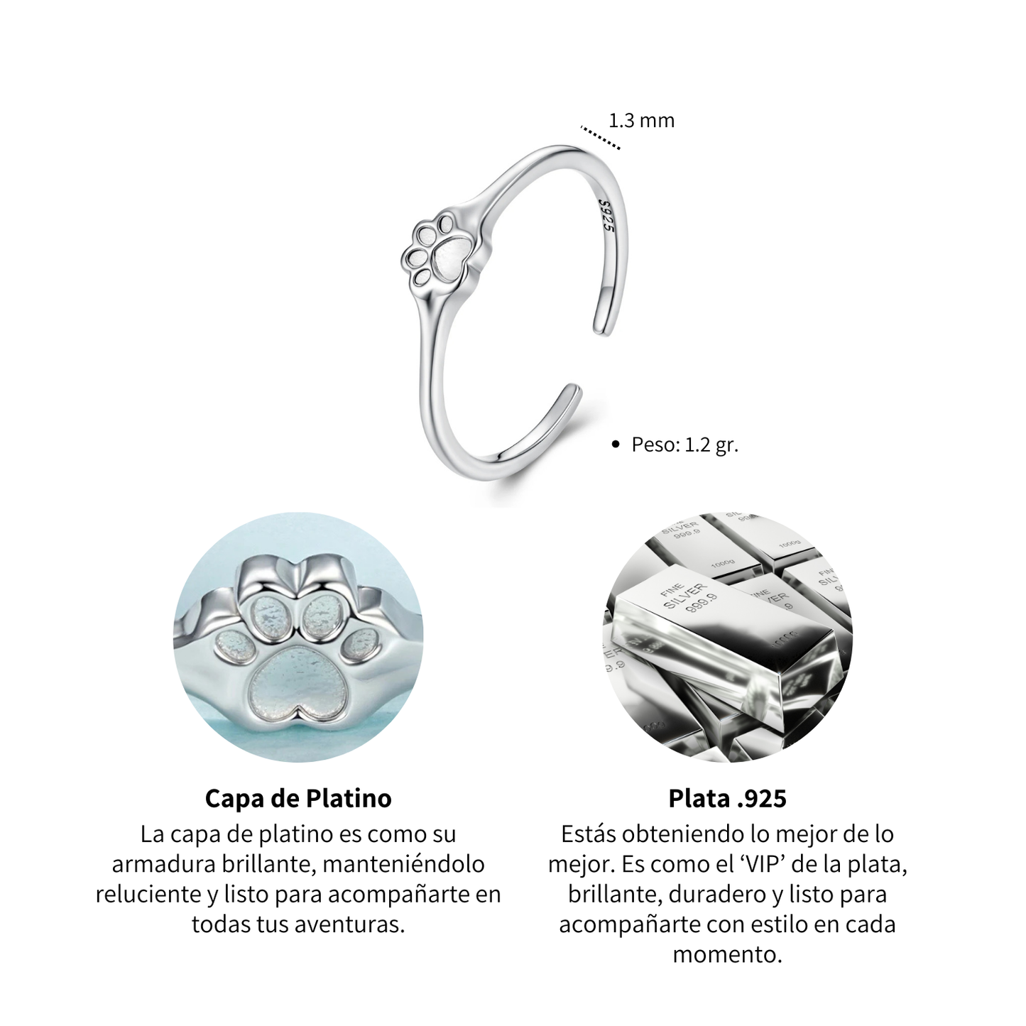 Anillo Huellita - Plata .925
