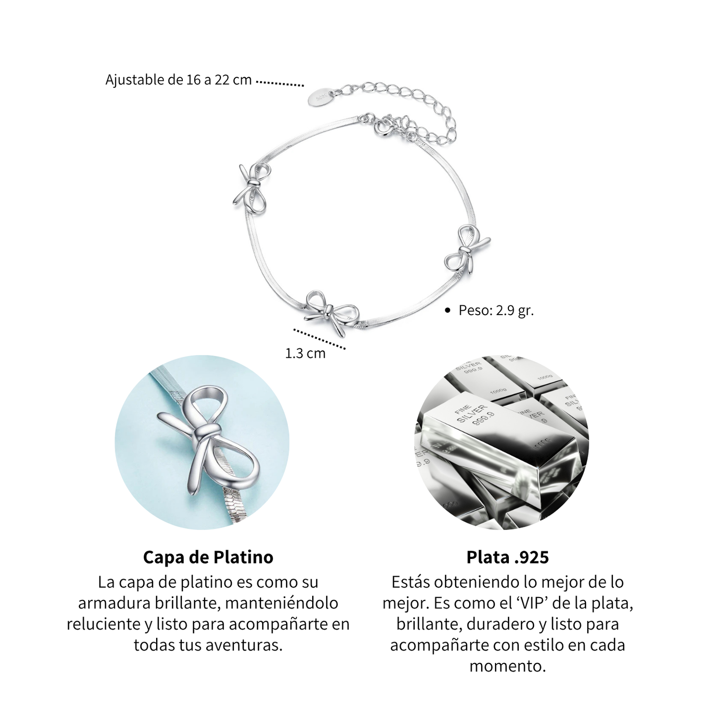 Pulsera Moños - Plata .925