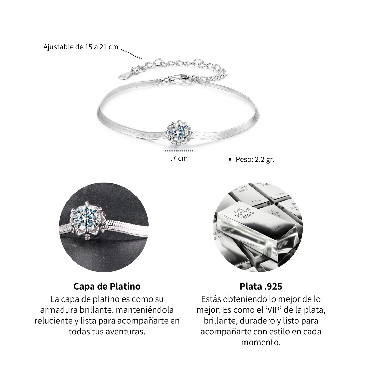 Pulsera Serpiente Moissanita - Plata .925