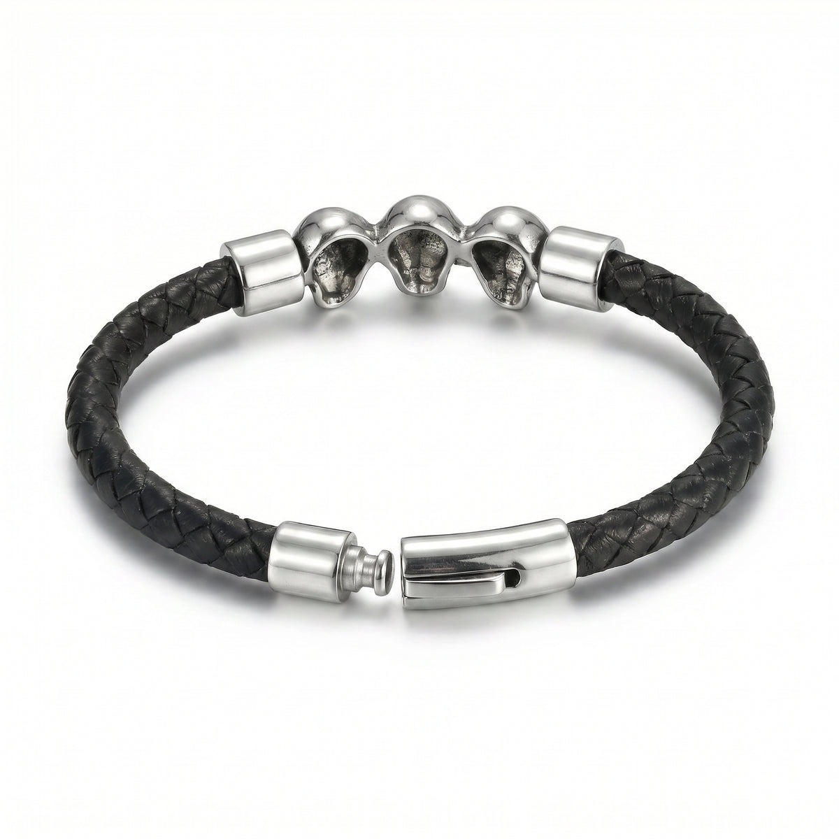 Pulsera Triple Calavera - Piel Natural