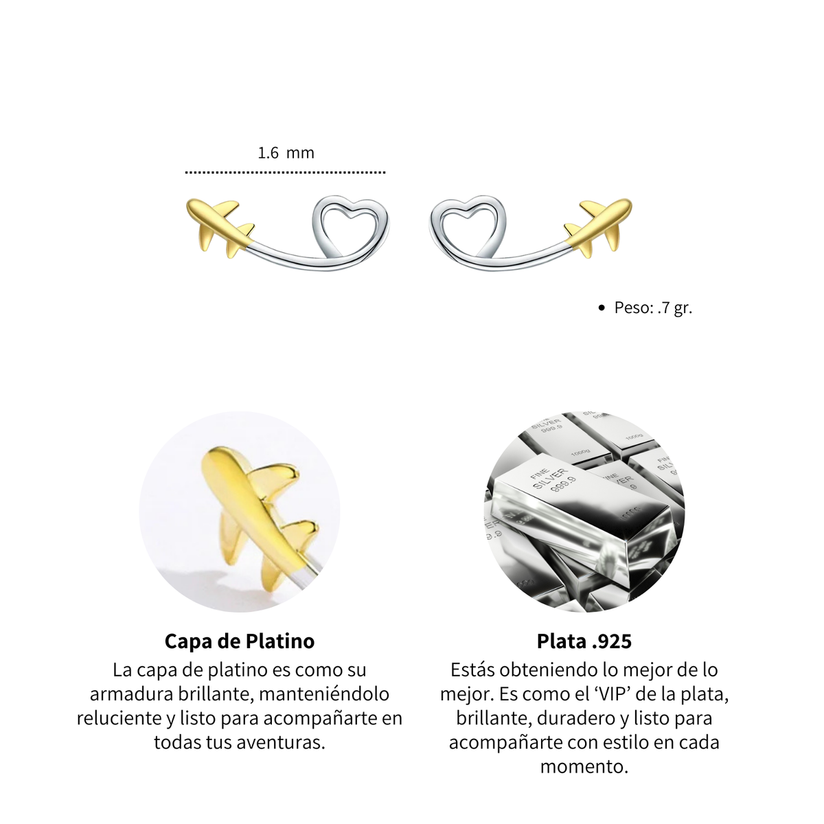 Aretes Latidos al Aire - Plata .925