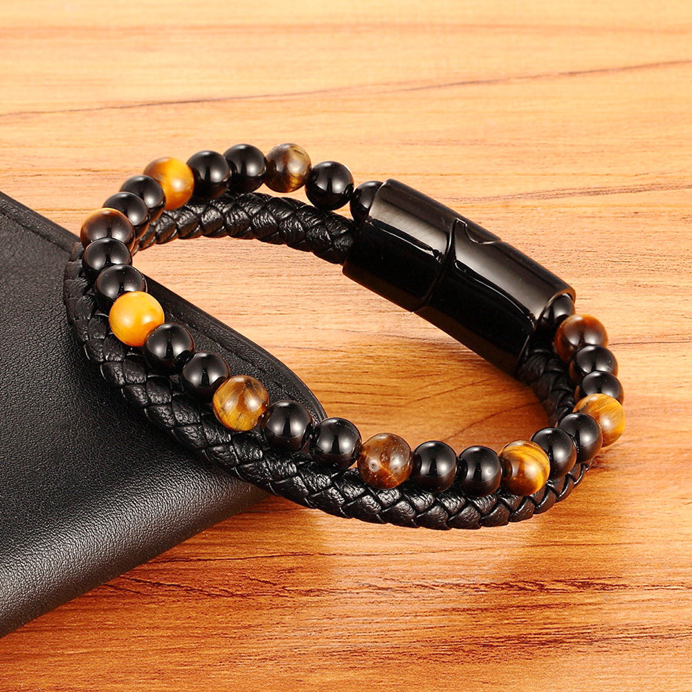 Pulsera Ojo de Tigre - Piel