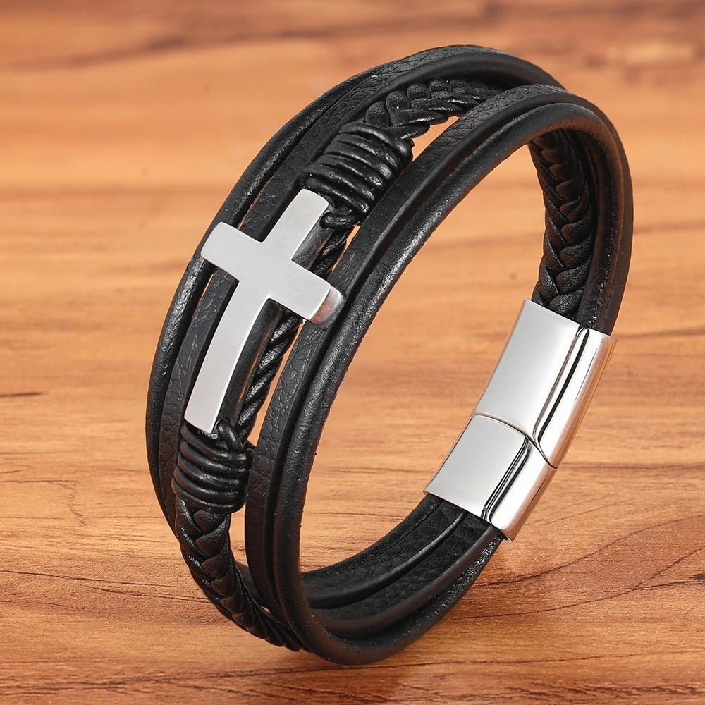 Pulsera Sequel Cross - Piel Natural