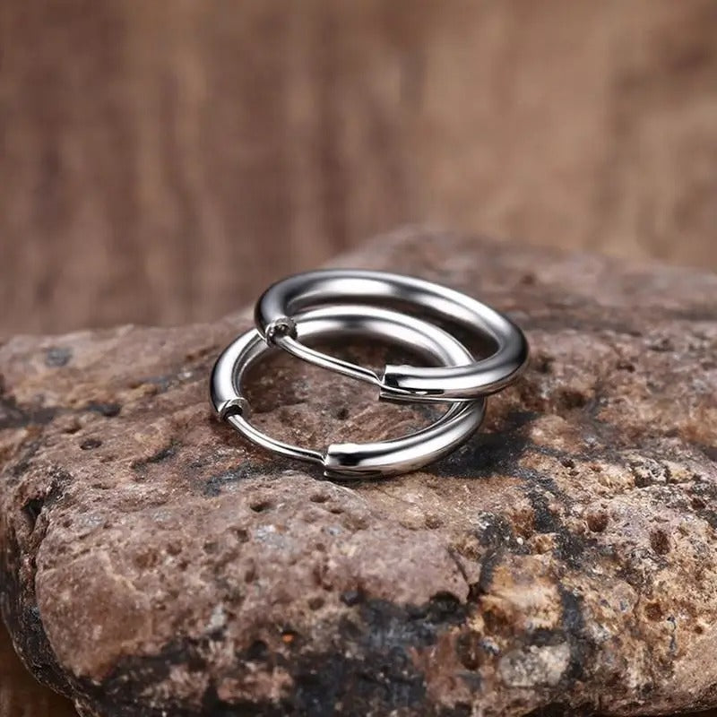 Aretes Aros Delgados - Acero Inox.