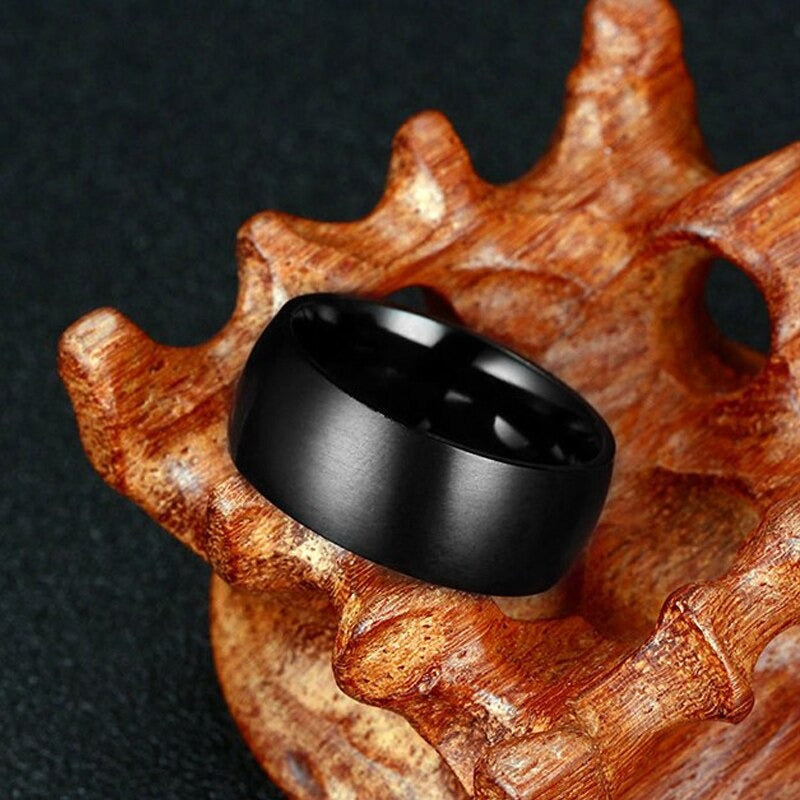 Anillo Negro Puro - Titanio