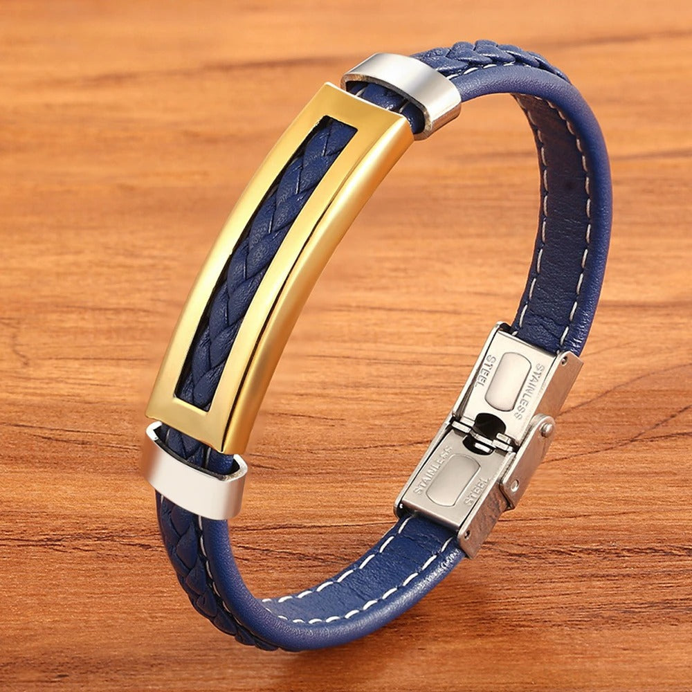 Pulsera de piel azul México