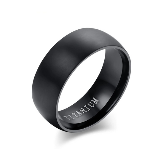 Anillo Negro Puro - Titanio