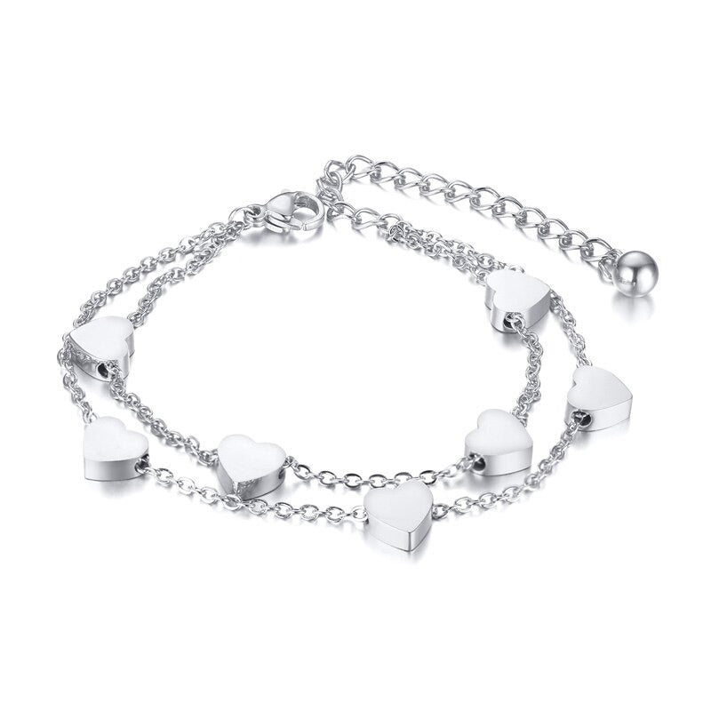 Pulsera Corazones Mini - Acero Inox.