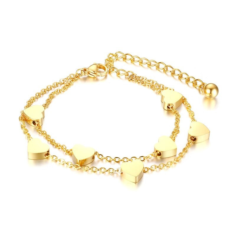 Pulsera Corazones Mini - Acero Inox.