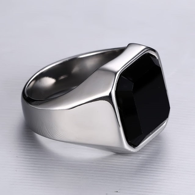 Anillo Ágata - Acero Inox.
