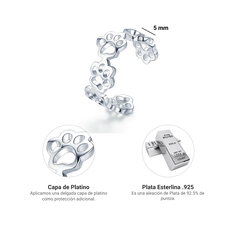 Anillo Huellitas - Plata .925
