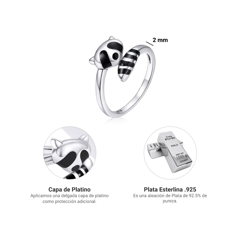 Anillo Mapache - Plata .925
