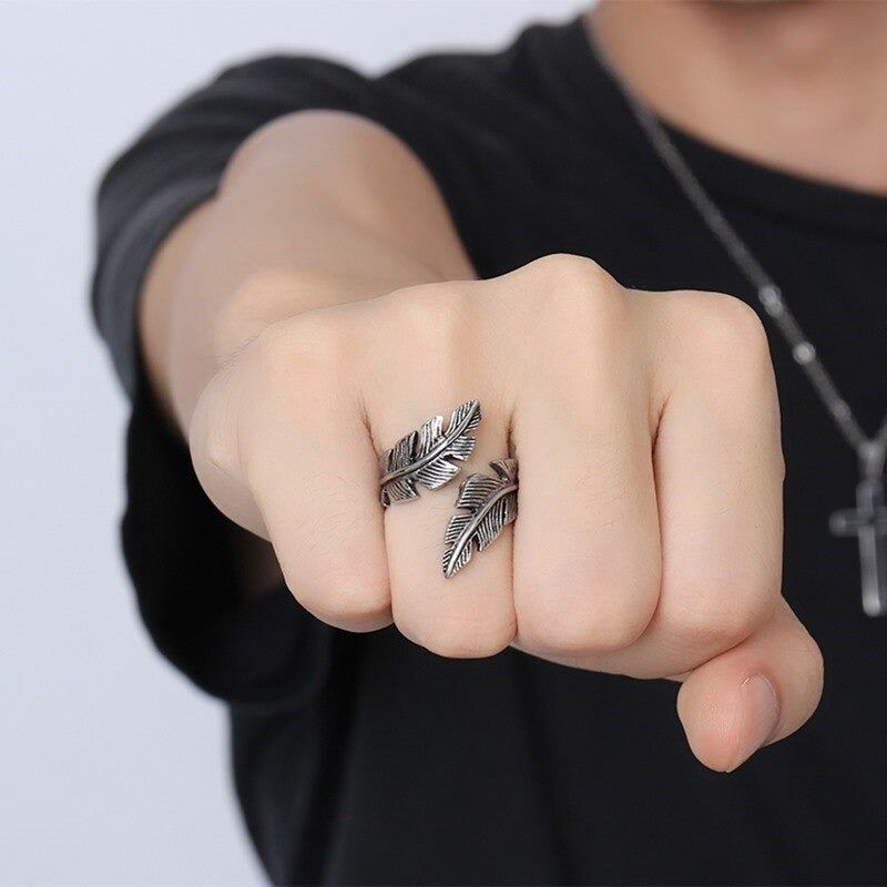 Anillo Feathers - Acero Inox.