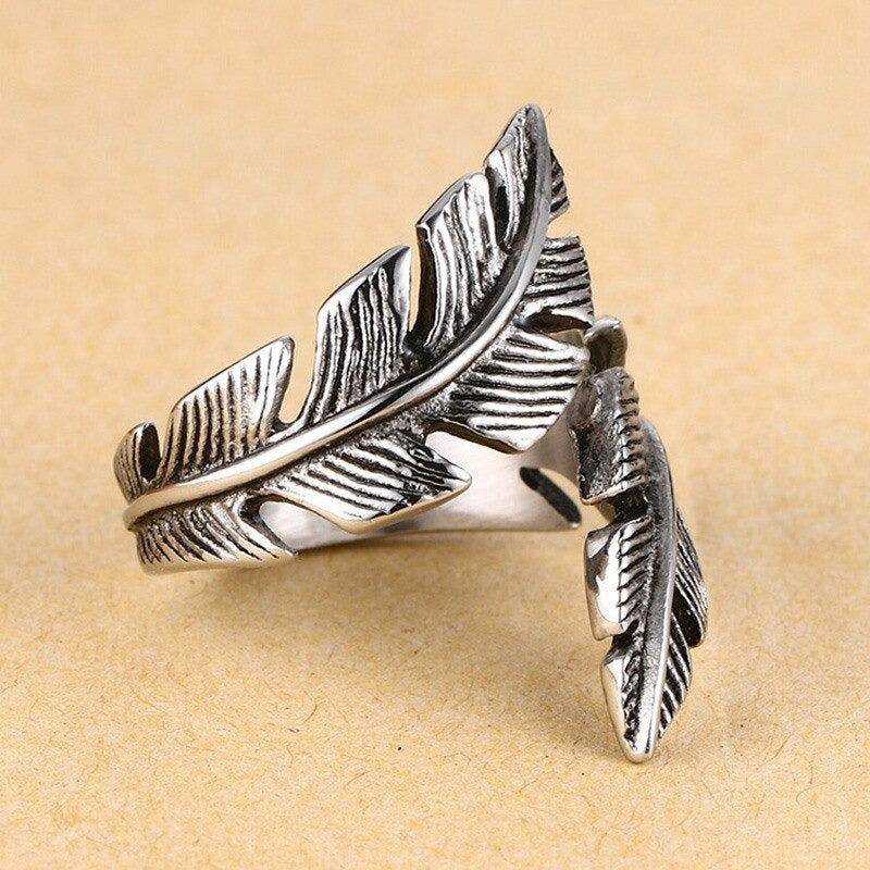 Anillo Feathers - Acero Inox.
