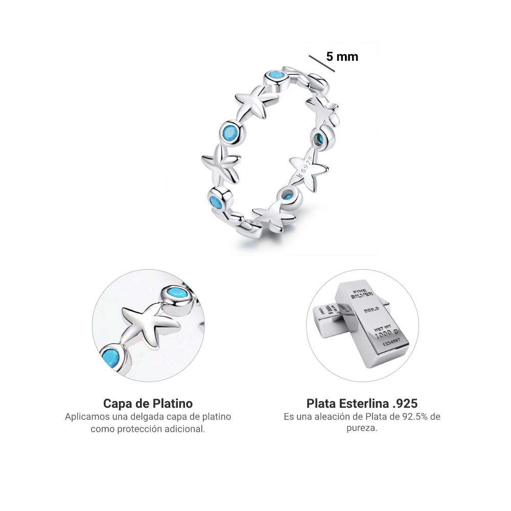 Anillo Estrella de Mar - Plata .925