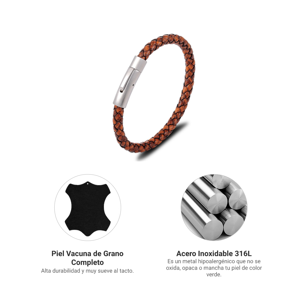 Pulsera Clip - Piel Natural
