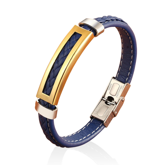 Pulsera de piel azul